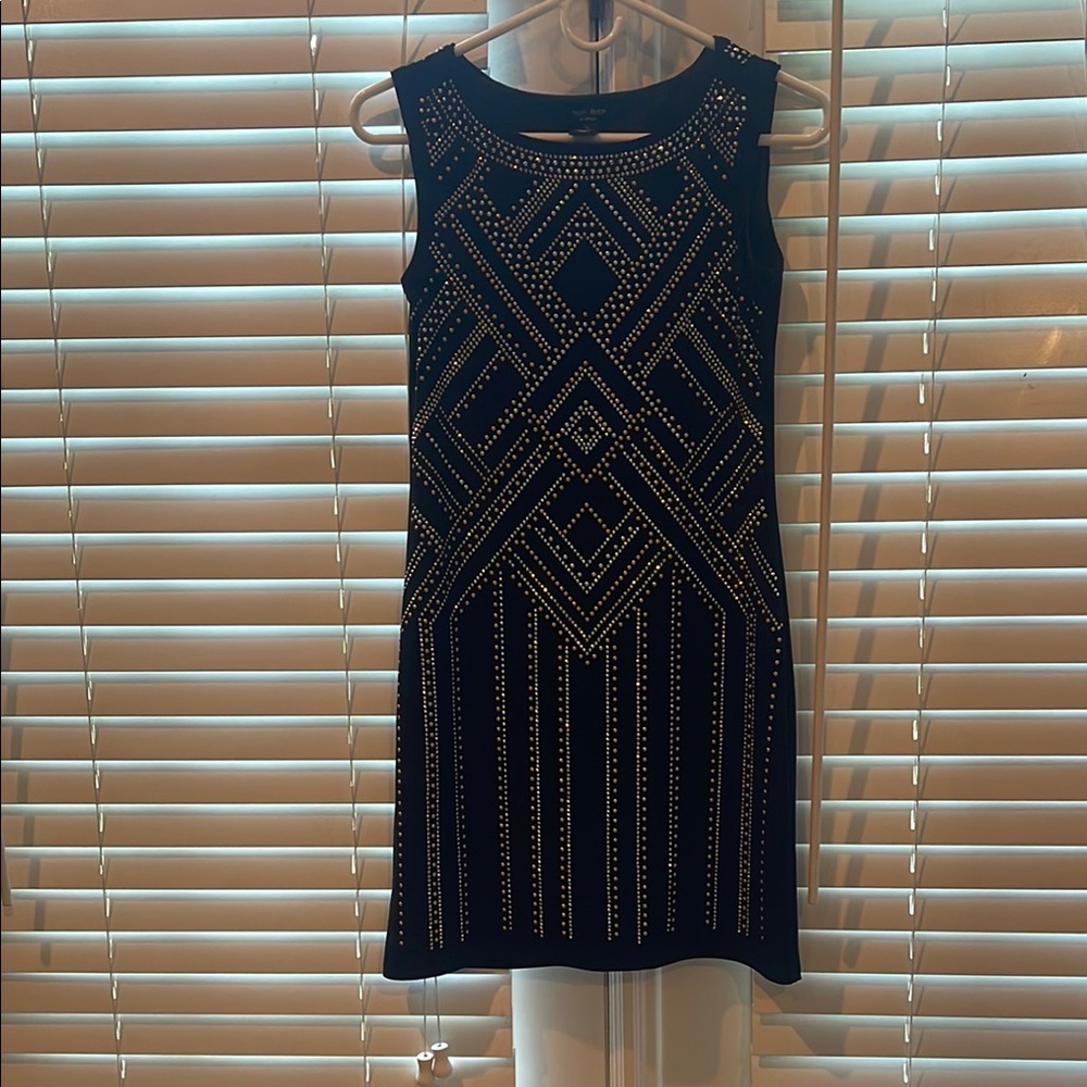 Black and Gold Studded Dress White House black market